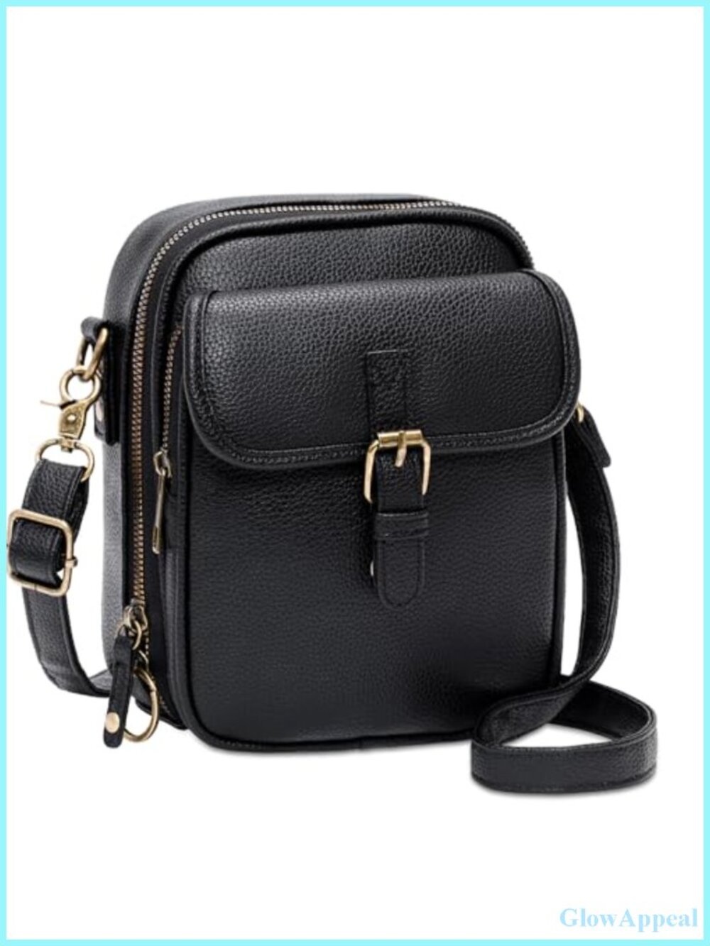 Vegan Leather Crossbody Bag Anti Theft Messenger Shoulder Bag Card Slots